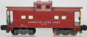 American Flyer 977 Action Caboose w/ brakeman who moves on/off S METAL man
