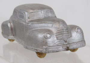 Sun Rubber #87 1930's Sedan Silver WOOD wheels Made USA 4.5" S500R Vintage early