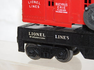 Lionel 6560 Red Bucyrus Erie Crane Operates Works 1950s Postwar work train C-6