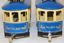 Load image into Gallery viewer, Lionel 6-13900 13901 Standard Gauge Trolley 200 &amp; Trailer 201 Tinplate Classics
