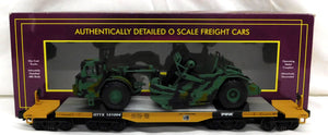 MTH 20-98379 U.S. Army Premier 47' TTX HeavyDuty FlatCar w/Military Scraper 1/48