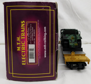 MTH 20-98379 U.S. Army Premier 47' TTX HeavyDuty FlatCar w/Military Scraper 1/48