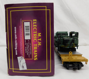 MTH 20-98379 U.S. Army Premier 47' TTX HeavyDuty FlatCar w/Military Scraper 1/48