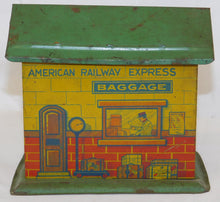 Load image into Gallery viewer, J. Chein Toytown Station Vintage tinplate O gauge Train American Railway Express
