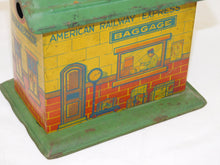 Load image into Gallery viewer, J. Chein Toytown Station Vintage tinplate O gauge Train American Railway Express
