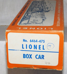 Lionel 6464-475 B&M Boston & Maine Boxcar CLEAN in RARE BLUE PRINT LABEL BOX 1960s