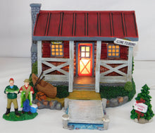 Load image into Gallery viewer, Bass Pro Shop Fishing Shack Collectible Village Lighted Porcelain BOXED Christmas
