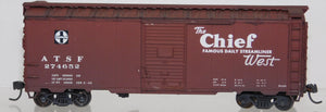 Accurail 274652 Santa Fe Chief Boxcar Weathered Metal wheels weighted HO Scale