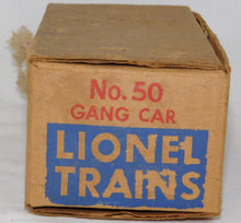 Load image into Gallery viewer, Lionel 50 Gang Car Boxed Postwar RUNS motorized unit Bumpers up reverses +instructions
