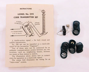 Lionel Trains 299 Code Transmitter Beacon Set Boxed w/ insert & Instruction Vintage Postwar