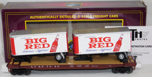 Load image into Gallery viewer, MTH 20-95511 Big Red Soda PUP Trailers on Santa Fe Flat Car Premier Car #7845 O
