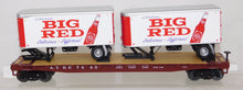 Load image into Gallery viewer, MTH 20-95511 Big Red Soda PUP Trailers on Santa Fe Flat Car Premier Car #7845 O
