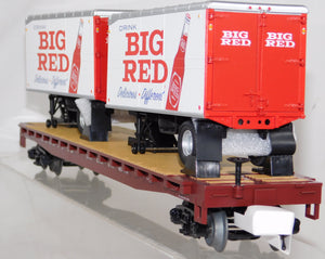 MTH 20-95511 Big Red Soda PUP Trailers on Santa Fe Flat Car Premier Car #7845 O