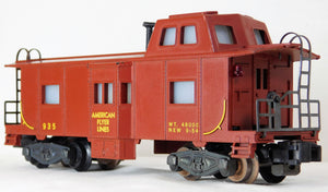 CLEAN American Flyer 935 Deluxe Bay Window Caboose Lighted 1957 crisp small smdg