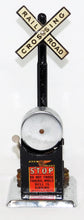 Load image into Gallery viewer, MARX 418 Crossing Sign w/ Ringing Bell Works Great Clean CHROME base Postwar 50s

