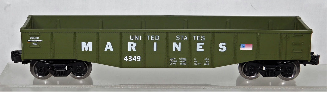 Menards 4349 US Marines Gondola Military Army train 2020 Olive drab green Ogauge