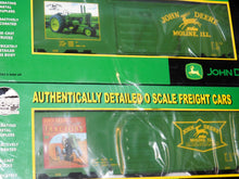 Load image into Gallery viewer, MTH 20-90130 John Deere tractors 40&#39; Boxcar Three Pack 1/48 scale  Premier O SEALED C-10
