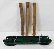 Load image into Gallery viewer, Lionel 6361 Flatcar w/ Timber Log Car Real wood Postwar trains metal chain 1961
