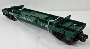 Lionel 6361 Flatcar w/ Timber Log Car Real wood Postwar trains metal chain 1961