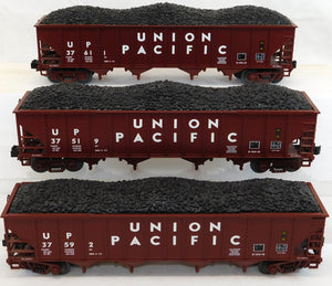 MTH 20-97060 UP Four Bay Hopper Six Car Set O Union Pacific 6 diff #s COAL loads
