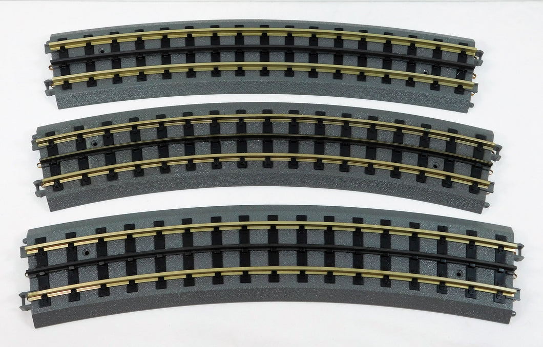 MTH 40-1054 RealTrax Curved 054 track THREE sections 1/4 circle O-54 C-8 Nice