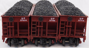 MTH 20-97060 UP Four Bay Hopper Six Car Set O Union Pacific 6 diff #s COAL loads