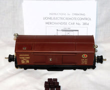 Load image into Gallery viewer, Lionel 3814 Operating Merchandise Boxcar COLOR DECAL version CLEAN Prewar O tuscan
