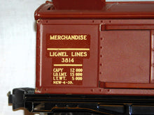 Load image into Gallery viewer, Lionel 3814 Operating Merchandise Boxcar COLOR DECAL version CLEAN Prewar O tuscan
