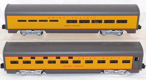 MTH MT 20- 6119 Union Pacific 2 Car 60' Painted Aluminum Sleeper Diner 1996 15"