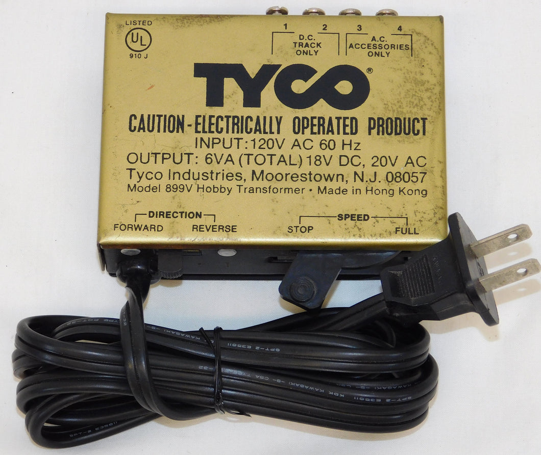 TYCO 899V DC Power Pack Transformer HO N + accessory Posts train Slot cars 18/20V