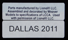 Load image into Gallery viewer, Lionel 6-72511 Alamo Mint Car Uncatalogued 2011 LCCA Registration convention Tex
