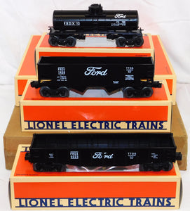 Lionel 6-52028 TTOS FORD three car freight set hopper tank car gondola 1994 C-8+