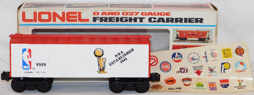 Lionel Trains 6-9359 NBA Basketball boxcar w/ Team STICKER SHEETS 1979 -80 boxed