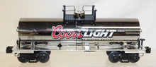 Load image into Gallery viewer, MTH Trains 30-73223 Coors Light Beer CHROME tank Car Silver Bullet Boxed 2007 O
