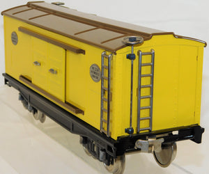 MTH 10-201 Standard Gauge Tinplate Traditions 214 BoxCar Yellow / Brown / Nickel