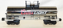Load image into Gallery viewer, MTH Trains 30-73223 Coors Light Beer CHROME tank Car Silver Bullet Boxed 2007 O
