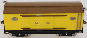 MTH 10-201 Standard Gauge Tinplate Traditions 214 BoxCar Yellow / Brown / Nickel