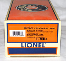 Load image into Gallery viewer, Lionel 6-18468 Canadian National Railroad Speeder #23 motorized unit w/ strobe
