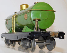 Load image into Gallery viewer, Lionel 215 Standard gauge Tank Car Pea Green Prewar Brass Plates Red Print latch

