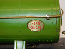 Load image into Gallery viewer, Lionel 215 Standard gauge Tank Car Pea Green Prewar Brass Plates Red Print latch
