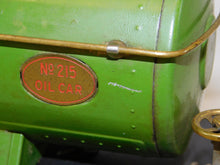 Load image into Gallery viewer, Lionel 215 Standard gauge Tank Car Pea Green Prewar Brass Plates Red Print latch
