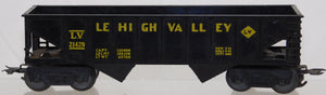 Marx 21429 Lehigh Valley Hopper Black w/ Yellow Print Tilt Couplers Postwar 50s