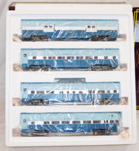 Load image into Gallery viewer, MTH 20-6018 Santa Fe Blue Goose 4-Car 60&#39; Streamlined Passenger Set 15&quot; Aluminum
