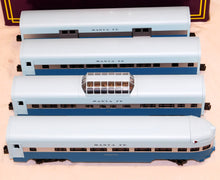 Load image into Gallery viewer, MTH 20-6018 Santa Fe Blue Goose 4-Car 60&#39; Streamlined Passenger Set 15&quot; Aluminum
