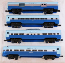 Load image into Gallery viewer, MTH 20-6018 Santa Fe Blue Goose 4-Car 60&#39; Streamlined Passenger Set 15&quot; Aluminum
