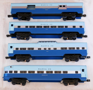 MTH 20-6018 Santa Fe Blue Goose 4-Car 60' Streamlined Passenger Set 15" Aluminum