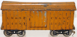 Prewar Lionel Manufacturing #114 Standard gauge MFG Co CM&SP boxcar Orange 54087