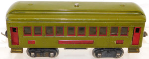 Lionel Lines #337 Pullman Passenger Car Standard Gauge Green / Red L Olive BOXED