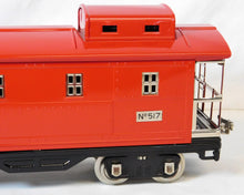 Load image into Gallery viewer, Lionel 11-30027 Red w/NIckel trim Illuminated Caboose Standard Gauge #517
