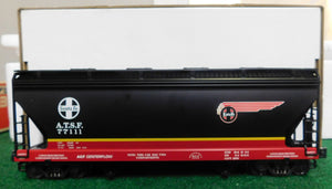 K-line K6242-1051 ATSF Black Bonnet Aluminum 2Bay Center Flow Hopper Santa Fe #77111